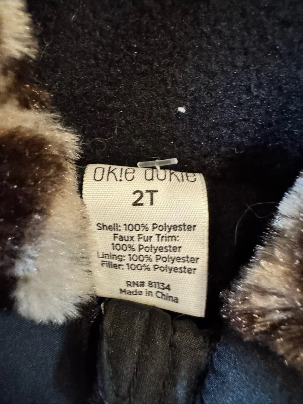 okie dokie Black Quilted Puffer Coat with Leopard Trim